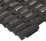 Durable Durite Recycled Tire-Link Outdoor Entrance Mat, Straight Weave, 24" x 36", Black