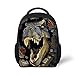 HUGSIDEA Fashion Black Dinosaur Backpack Small Animal School Bag for Toddler Baby