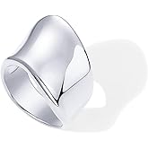 PAVOI 14K Gold Plated Chunky Statement Ring for Women | Stainless Steel Hypoallergenic Wide Stackable Rings