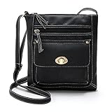 Hot Sale!New!Todaies,Womens Leather Satchel Cross Body Shoulder Messenger Bag 6 Colors 2018 (2422cm, Black)