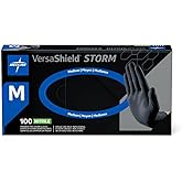 Medline VersaShield Storm Black Nitrile Gloves, Powder Free Box/100
