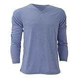 Canvas Mens Triblend Long Sleeve V-Neck T-Shirt