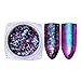 NICOLE DIARY Chameleon Nail Glitter Powder Kit - 3 Boxes Chameleon Powder Chrome Pigment + 3 Boxes Colorful Iridescent Flakes Sequins Glitter Paillette