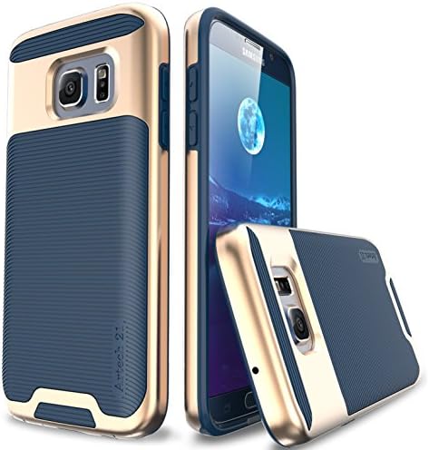 Galaxy S7 Case -- Artech 21 [Vivid Arkansas Series] Slim Dual Layers [ Shockproof ] [Drop Proof ] Textured Pattern Anti-Slip Protective Cover Case For Samsung Galaxy S7 -- [Navy/Gold]