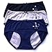 3 Pack Dark Blue Cat Cotton Brief Menstrual Period Panty, Light Incontinence Panty, Absorbent Cotton Panty (Medium)