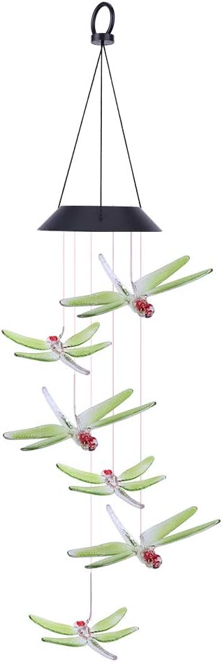 Prosperveil Solar-Libellen-Windspiel, Gartenbeleuchtung, LED-Outdoor