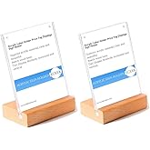 ECKEK 2 Pack Acrylic Label Holder Price Tag Displays Sign Holder Data Card Holder Table Top Sign Stand(90*60mm/3.54x2.36 inches)