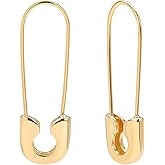 Safety Pin Earrings for Women Silver Gold-Plated Hoop Pin Earrings for Women