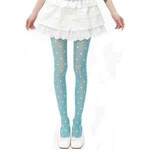 Nanmuir Women's Polka Dot Tights Cute Colorful Sheer Pantyhose Ultra Thin Stretchy Stockings Hosiery for Dresses
