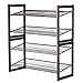 Shoe Rack for Closet, Rackaphile 4-Tier Stackable Metal Shoe Rack Mesh Utility Shoe Storage Organizer Shelf Bedroom Entryway 32.3