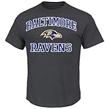 NFL Heart & Soul Baltimore Ravens Basic Tee, Charcoal Hearther, Large