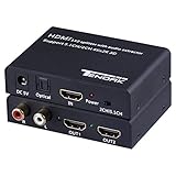 Tendak 1X2 4K HDMI Splitter with HDMI Audio Extractor + Optical and R/L Audio Output Powered Splitter 1 in 2 Out Signal Distributor Support 3D for PS4 Xbox One DVD Blu-ray Player HD TV Projector