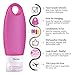 Leak-Proof 3oz Silicone Travel Bottles - Set of 4 + Bonus Toothbrush Cover