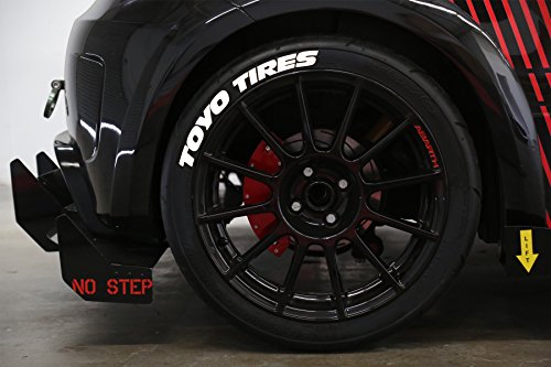 Tire Stickers Toyo Tires Tyre Lettering Add-On Car Accessory - DIY Kit with Glue & 2oz Touch-Up Cleaner / 17-18 Inch Wheels / 1.25 Inches/White / 4 Pack - Thumbnail 4