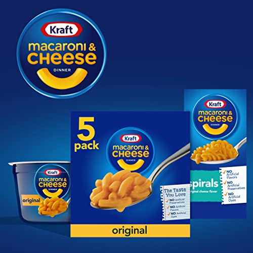 Kraft Original Macaroni & Cheese Dinner (5 ct Pack, 7.25 oz Boxes