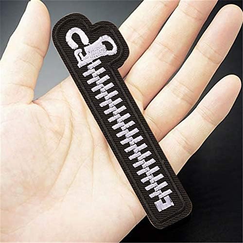 Embroidered patches with assorted designs on display.