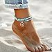 Wave Blue Starfish Silver Turtle Anklet Multi-layer Turquoise Charm Beads Sea Bench Handmade Boho Anklet Foot Jewelry Gifts for Women