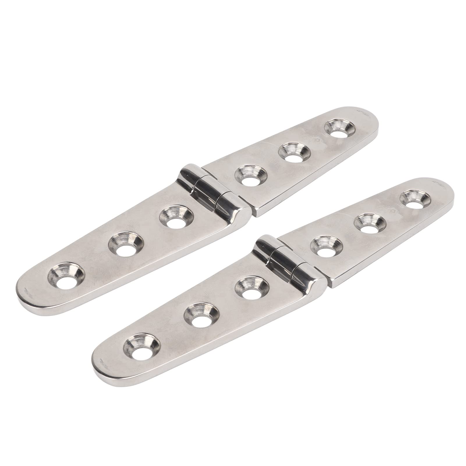 Marine Strap Hinge, Heavy Duty Rustproof 316 Stainless Steel Long Durability Door Hinge with Holes for Deck Cabinet Shed Barn(3 Holes: 152x30mm/5.98x1.18in)