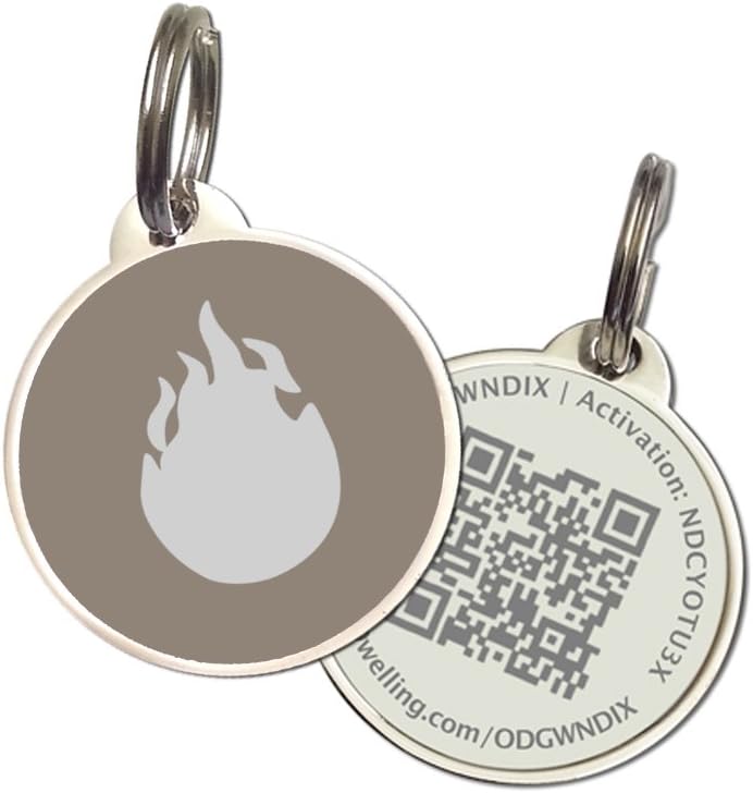 PetDwelling Cool Symbol Scannable Pet ID Tag Links to Online Profile w/Emergency Contact/Google Location Stamp
