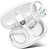 Wireless Earbuds, 75Hrs Bluetooth 5.3 Headphones Sport, Bluetooth Earbuds with ENC Noise Canceling Mic, Bass Stereo Wireless Earphones IP7 Waterproof Over Ear Buds with Earhooks for iOS/Android, White
