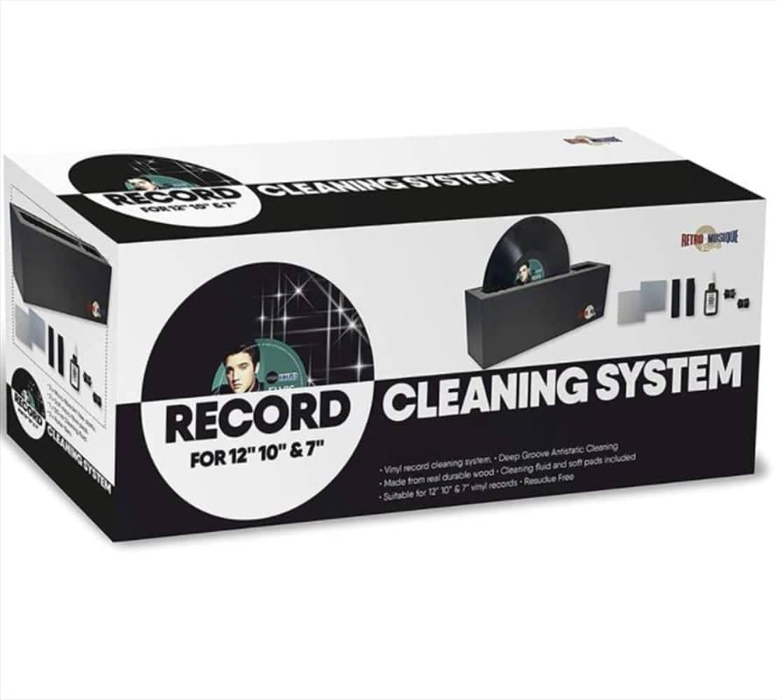 Retro Musique Vinyl Record Cleaning System to Clean Professionally and Restore Records whilst Protecting Centre Label