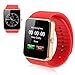 AOSMART [US Warranty] All-in-1 Smartwatch with camera and sim card slot, Bluetooth Fitness Smart Watch for iPhone, Android, Samsung, Galaxy Note, Nexus, HTC, Sony - Red