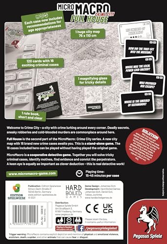 Pegasus Press , MicroMacro: Crime City - Full House , Board Game , Ages 12+ , 1-4 Players , 15-45 Minutes Playing Time Multicolor,PEG59061E 4