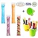 Ice Popsicle Molds Bags 200 Pack With Funnel BPA Free and FDA Approved DIY Ice Pop Mold Pouch for Gogurt,Ice Candy,Otter Pops or Freeze Pops Homemade Popsicle Bags Molds With Zip Seals By H&HODOR