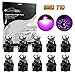 Partsam 10Pcs T5 73 74 Instrument Cluster Dash Shifter indicator LED Light Bulb Pink Purple 12V