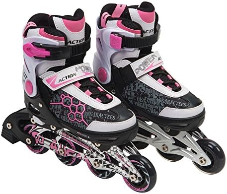 Adjustable Inline Skate Pink/White Size 4-7