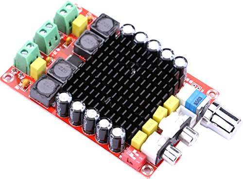 Audio Amplifier Board, Yeeco Dual Channel 100W+100W Digital Power Amplifier Board DC 14-32V 15V 20V 24V Car Audio Stereo AMP Module with Volume Knob for Audio System, DIY Sound System Component
