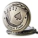 Avaner Mens Pocket Watch, Vintage Steampunk Fob Watches, Classic Retro Engraved Royal Flush Antique Bronze Poker Pocket Watch Unique Cool Gift for Father