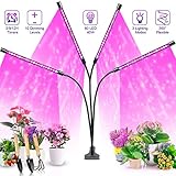 Grow Lights Plant Lights for Indoor Plants, Semai 40W 80 LED Lamp Bulbs, Growing Lamp For Plants Growth with 3/9/12H Timer 10 Dimmable Level 3 Switch Red/Blue Modes Full Spectrum, Adjustable Gooseneck