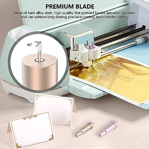 Premium Fine Point Blade Compatible with Maker 3/Maker/Explore 3/Explore Air 2/Air/One,Fine Point Blade Housing for Slicing Cuts Glitter Vinyl,Cardstock,Faux,Adhesive Foil,Vellum and Etc（Gold）