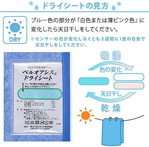 Amazon Co Jp Iris Plaza Dehumidifier Sheet Single Pad Deodorizing Function Anti Mite Treatment Moisture And Mildew Prevention Moisture Wicking Sensor Simply Place Dehumidification Flame Retardant Blue Home Kitchen