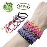 Mosquito Repellent Bracelet - 100% Natural Deet-Free Insect Repellent Bands 10 Pack, Safe for Kids, Adults, Outdoor and Indoor