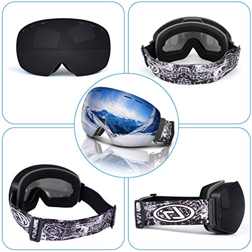 image for INTSUN OTG Ski Goggles Anti-Fog UV Protection Windproof Snowboard Gogg