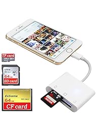 SD CF Card Reader for iPhone iPad iPad pro Camera SD Reader Adapter Memory Card Reader Adapter Digital Camera Reader for iPhone Xs Max Xs X 8 Plus 8 7 Plus 7 iPad Mini Air No App Require