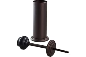 HIHIA Bronze Toilet Plunger with Holder Caddy for Bathroom Metal Canister Holder Drip Cup Stand, Heavy Duty, Cup Holder Inner, Deep Cleaning, Made of Metal Bronze