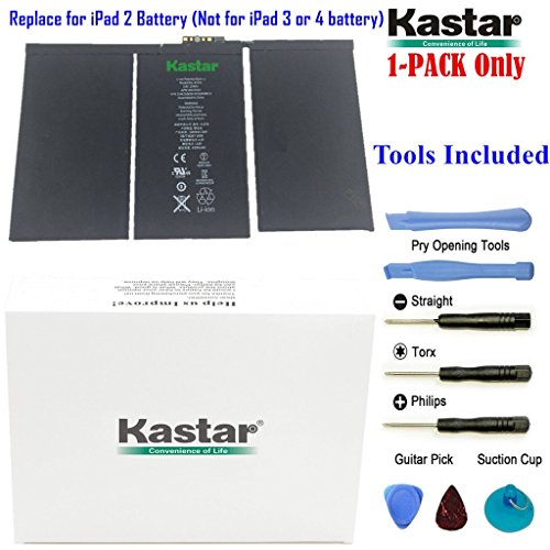 Kastar Battery for Apple iPad 2 (the 2nd Generation iPad) Replacement Internal Battery 3.8V 25Whr 6500mAh Fixes for Apple iPad 2
