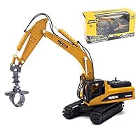 Geminismart Famous in-Home Learning Brand 1/50 Scale Diecast Articulated Dump Truck Engineering Vehicle Construction Alloy Models Toys to Kids and Decoration for House (Timber Grab Vehicle)