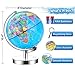 IKONG 8 inch Illuminated Globe of The World with Stand-Educational Globe Built in LED Light for Night View, Office Desktop World Globe,Magnifying Glass and 4 AA Batteries Included