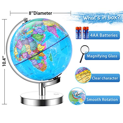 1 IKONG+Illuminated+Globe+Stand+Kids+Globe+Built+Educational+Desktop+Magnifying+Glass