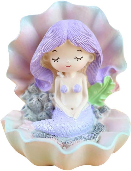 TOPofly Mermaid Figurine Purple Birthday Cake Decor Kid Toy Home Decor Creative Resin Mermaid Statue Model