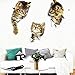 3D Three Black Cats Design Art Peel & Stick Wall Stickers DIY Vinyl Wall Decals Applique for Home Stairway Decor Baseboard