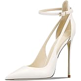 Qunvngutui Women's Pointed-Toe Bag-Toe Strappy High-Heeled Shoes Sexy Stiletto Pumps