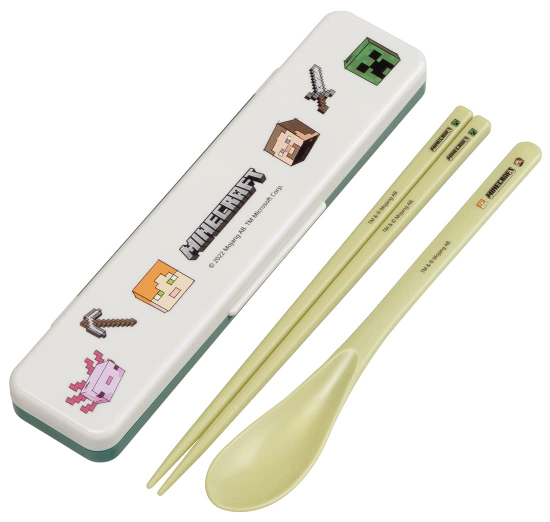 スケーター マインクラフト エクスプローラー 箸 スプーン コンビセット 18cm 抗菌加工 シリコンクッション付きの商品画像