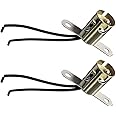 povtii 2PCS Car Light Bulb Socket, BA15D LED Light Bulb Socket Holder, Vehicle Light Lamp Bulb Socket Adapter with Wire Connector, Car Accessories for SUV Truck (Long Bracket)