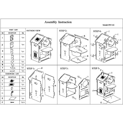 ACRO Wood Cat House cat Hiding Place Kitty Condo Cat Shelter for Indoor