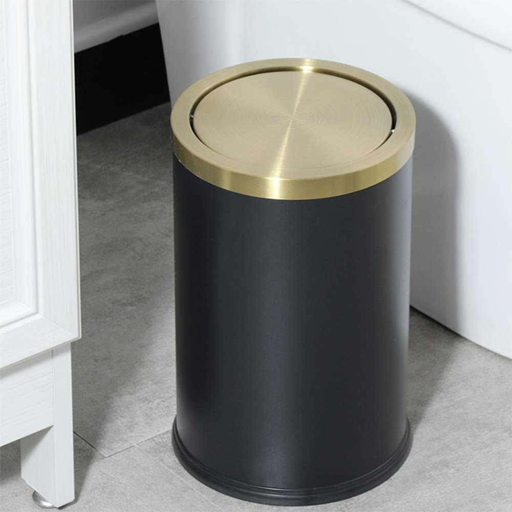 Stainless Steel Trash can, Bathroom Trash can with lid，Small Trash Can with Flipping Lid, 2.4gallon, Garbage cans for Kitchen，Living Room. Metallic Gold (ＢＬＡＣＫ): Industrial & Scientific